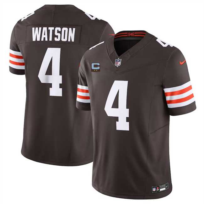 Men & Women & Youth Cleveland Browns #4 Deshaun Watson Brown 2024 F.U.S.E. With 2-Star C Patch Vapor Untouchable Limited Stitched Jersey,We sell and wholesale Men & Women & Youth Cleveland Browns #4 Deshaun Watson Brown 2024 F.U.S.E. With 2-Star C Patch Vapor Untouchable Limited Stitched Jersey on line form chian!